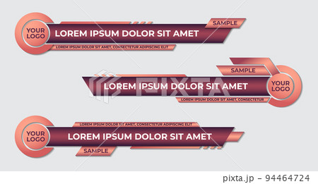 Graphic set of Broadcast News Lower Thirds Banner for Television. Video and Media Channel. Vector illustration 94464724