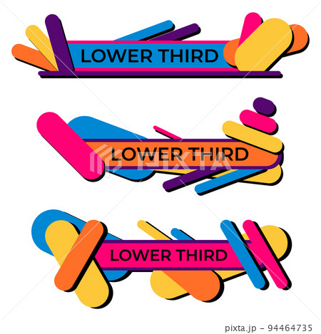 Modern geometric lower third banner template design. Colorful lower thirds set template vector. Vector illustration 94464735