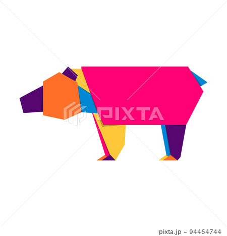 Bear origami. Abstract colorful vibrant bear logo design. Animal origami. Vector illustration Bear origami. Abstract colorful vibrant bear logo design. Animal origami. Vector illustration 94464744