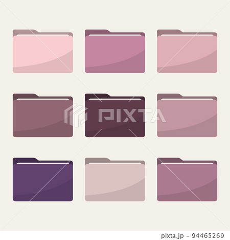 Folder icons set. All type of document, file formats vector illustration symbols collection. Computer folder, folders sign 94465269