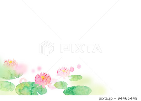 喪中はがきテンプレート 蓮の花 喪中はがきテンプレート 蓮の花 94465448