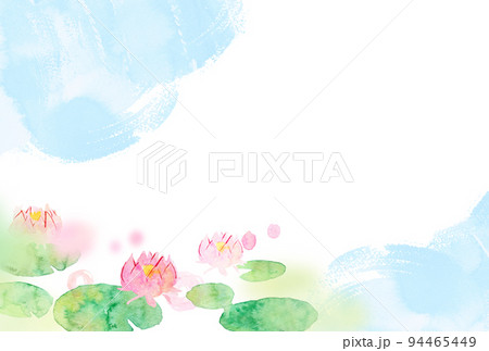喪中はがきテンプレート　蓮の花 94465449