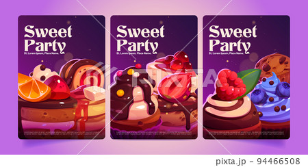 Sweet party posters, bakery or confectionery ads 94466508