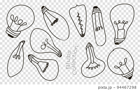 Creativity ideas light bulbs doodle collection. Vector illustration Creativity ideas light bulbs doodle collection. Vector illustration 94467298