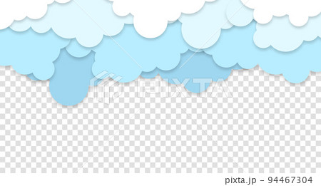 White clouds on blue sky background. Vector paper clouds. White Cloud on blue sky paper cut design. Vector paper art illustration. Paper cut style. Place for text. White clouds on blue sky background. Vector paper clouds. White Cloud on blue sky paper cut design. Vector paper art illustration. Paper cut style. Place for text. 94467304