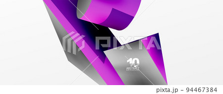 Vector 3d abstract background. Shapes 3d triangle and cylinder. Trendy techno business template for wallpaper, banner, background or landing Vector 3d abstract background. Shapes 3d triangle and cylinder. Trendy techno business template for wallpaper, banner, background or landing 94467384