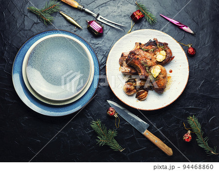 Prepared pork loin, Christmas food 94468860