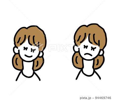 目を閉じている女性 94469746