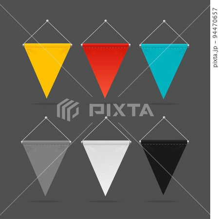 Realistic Detailed 3d Color Flag Pennant Sport Set. Vector 94470657