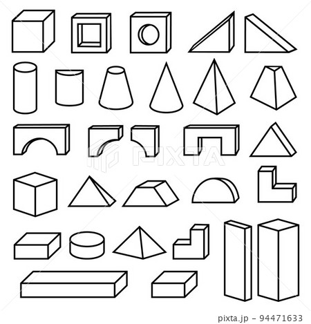 Building blocks constructor, black outline,...のイラスト素材 [94471633] - PIXTA