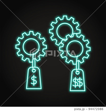 Pricing strategy neon icon in line style Pricing strategy neon icon in line style 94472086