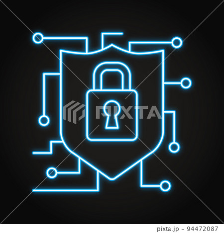 Network security neon icon in line style Network security neon icon in line style 94472087
