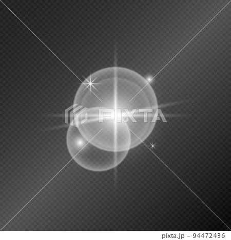 Realistic lighting, light beam glare glow on a dark background - Vector Realistic lighting, light beam glare glow on a dark background - Vector 94472436