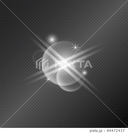 Realistic lighting, light beam glare glow on a dark background - Vector Realistic lighting, light beam glare glow on a dark background - Vector 94472437