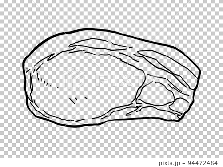 線描插圖食品豬肉橫截面 線描插圖食品豬肉橫截面 94472484