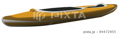 Cartoon kayak in side view isolated on white. Design element. Cartoon kayak in side view isolated on white. Design element. 94472955