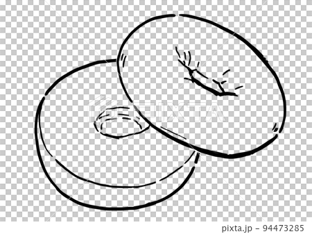 線描插圖食品百吉餅 94473285