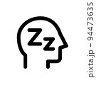 人間の頭のアイコン、睡眠、シンプルなアウトラインのアイコン 94473635