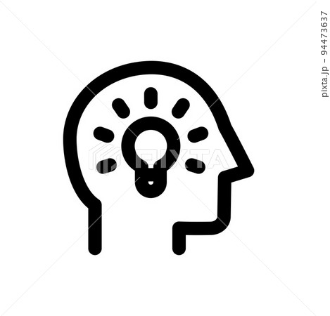 人間の頭のアイコン、アイデア、電球、シンプルなアウトラインのアイコン 94473637