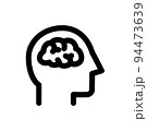 人間の頭のアイコン、脳、シンプルなアウトラインのアイコン 94473639