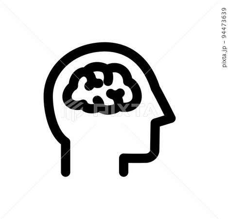 人間の頭のアイコン、脳、シンプルなアウトラインのアイコン 94473639