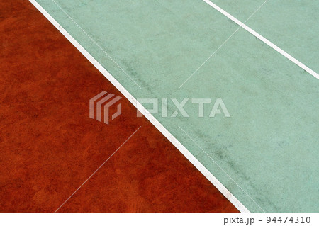 Red and blue color rubber surface on the stadium 94474310