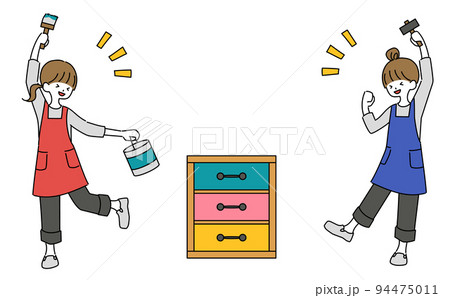 DIYをする女性 94475011