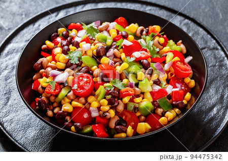 Black Bean Salad with Black-Eyed Peas and veggies Black Bean Salad with Black-Eyed Peas and veggies 94475342
