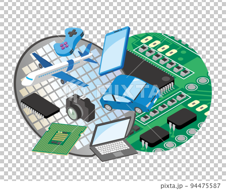 半導体が使用される機械のイメージイラスト 94475587