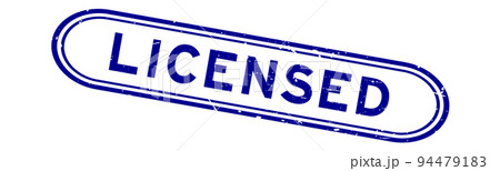 Grunge blue licensed word rubber seal stamp on white background Grunge blue licensed word rubber seal stamp on white background 94479183