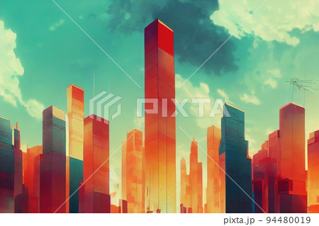 Bissau abstract city 2d Anime illustration Bissau abstract city 2d Anime illustration 94480019