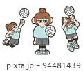 バレーボールをする女の子のゆるいイラスト 94481439