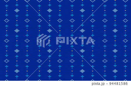 Knitted ethnic pattern, Vector embroidery chevron background, Cross stitch element style, Design for textile Knitted ethnic pattern, Vector embroidery chevron background, Cross stitch element style, Design for textile 94481586