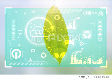 Botany information technologies or Plant Biology analysis . Green nature chart info mixed media element. 94481918