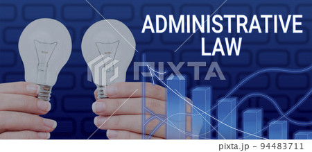 Text caption presenting Administrative LawBody of Rules regulations Orders created by a government. Business approach Body of Rules regulations Orders created by a government 94483711