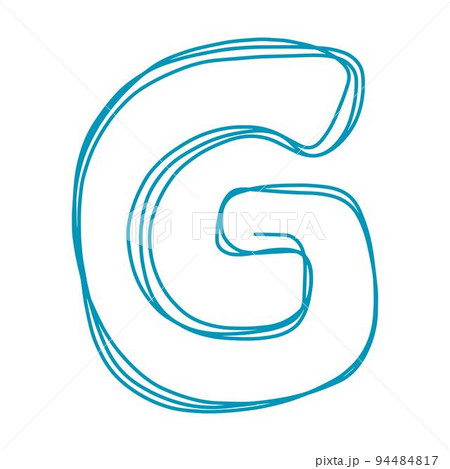 Alphabet G letter hand drawn outline stroke drawing illustration element art for education 94484817