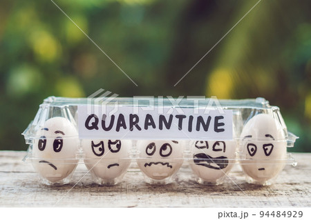 Eggs in a box, quarantine. Eggs are considered when passing quarantine at the border Eggs in a box, quarantine. Eggs are considered when passing quarantine at the border 94484929