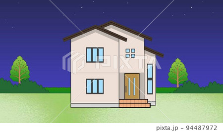 おしゃれな一軒家と空模様 おしゃれな一軒家と空模様 94487972