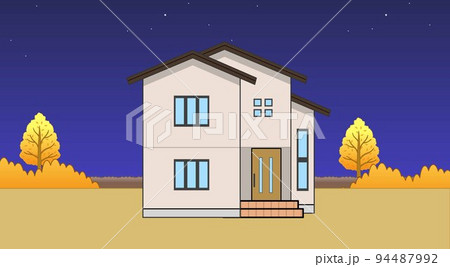 おしゃれな一軒家と空模様 94487992