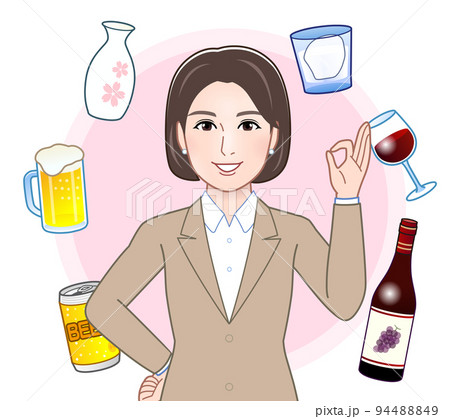 お酒と若い女性 94488849