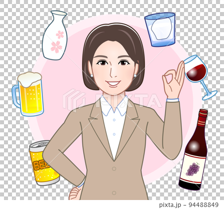 お酒と若い女性 94488849