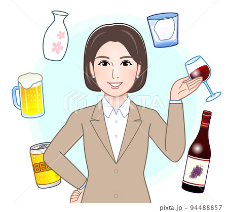 お酒と若い女性 94488857