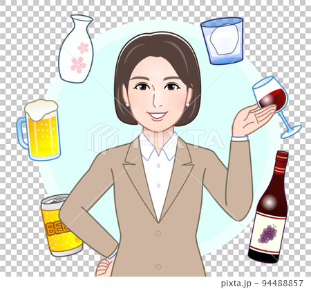 お酒と若い女性 94488857