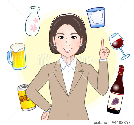 お酒と若い女性 94488858