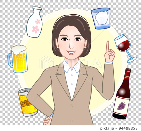 お酒と若い女性 94488858