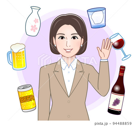 お酒と若い女性 94488859