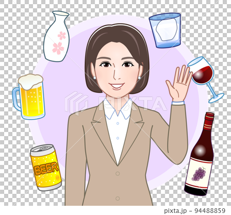 お酒と若い女性 94488859