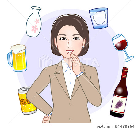 お酒と若い女性 94488864