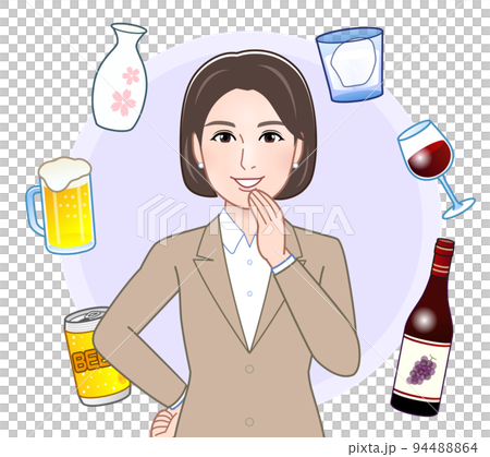 お酒と若い女性 94488864