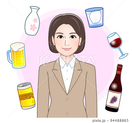 お酒と若い女性 94488865